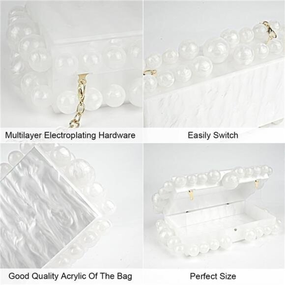 Bag Clutch Purses for Women, Rhinestones Purse, Sparkling Envelope - Picture 4 of 8